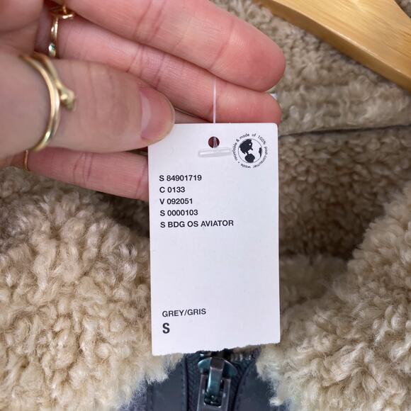 NWT Urban Outfitters BDG Stevie Aviator Coat Gray Small - Picture 6 of 8